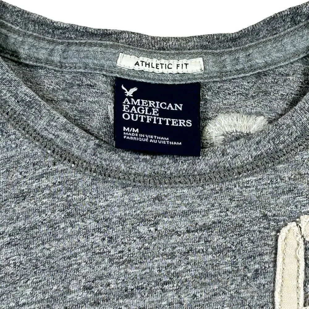 American Eagle Shirt Size Medium Gray Embroidered Athletic Pacific Graphic Tee